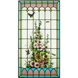 Stained Glass - Stained Glass Windows - Hollyhocks Of Chauffrey
