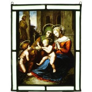 Madonna Of Divine Love Stained Glass Window