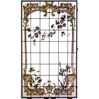 Stained Glass - Stained Glass - Iris, Poppy And Nasturtium Vegetations