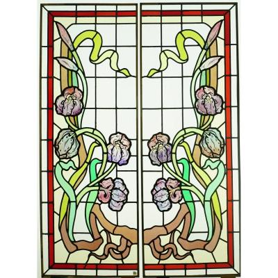 Stained Glass - Stained Glass - Art Nouveau With Iris