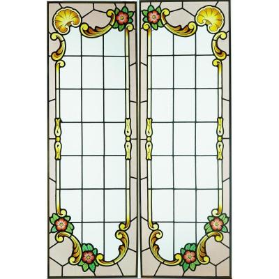 Stained Glass - - Decor With Red Flowers