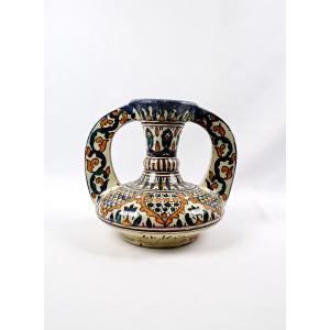 Large Vase With Handles, Signed El Kharraz Nabeul, Art Deco Period, 1930