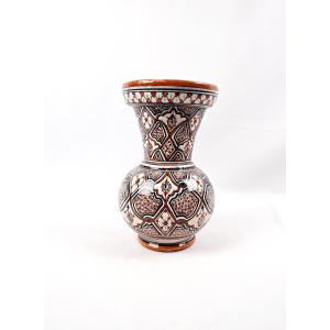 Round Vase With Flared Neck, Hasania Workshop In Safi, Moroccan Folk Art, 1970s