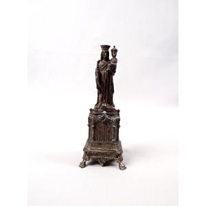 Religious Statue Of The Virgin And Child, Our Lady Of The Thorn, 19th Century
