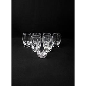 Lalique France Series Of 7 Highland Crystal Glasses Mid 20th Century