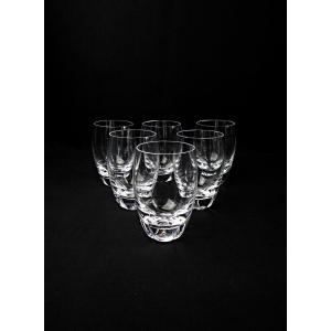 Lalique France Series Of 6 Highland Crystal Glasses Mid 20th Century