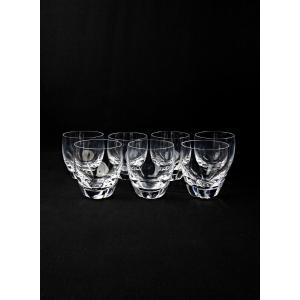 Lalique France Set Of 7 Highland Crystal Whisky Glasses Mid 20th Century