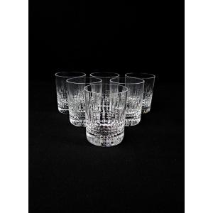 Baccarat France Set Of 6 Crystal Whisky Goblets Nancy Model Early XXth Century