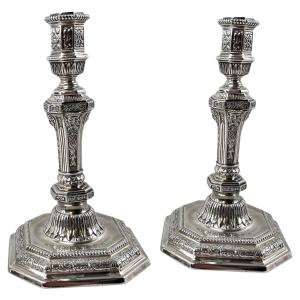Pair Of Duperier Christofle Model Candlesticks 