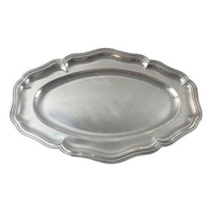Oval Silver-plated Metal Dish, Net Model 