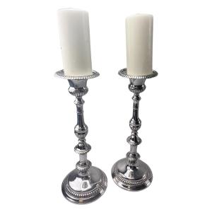 Pair Of Silver-plated Candlesticks 