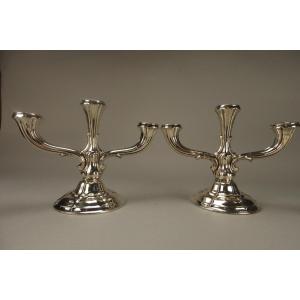 Pair Of Silver End Tables 