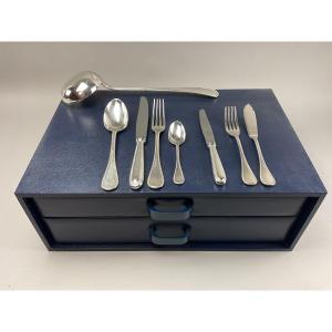 Christofle 72 Pièces Perle Pattern Flatware Set