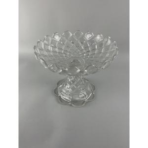 Baccarat Crystal Footed Shower Bowl, Diamond Point Pattern