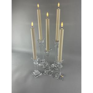Set Of Five Candlesticks Cristal 