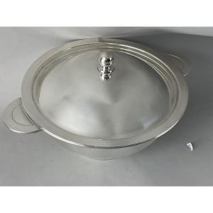 Christofle Vegetable Dish/soup Tureen In Art Deco Style