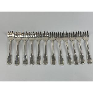 Silver-plated Metal Oyster Forks Model A