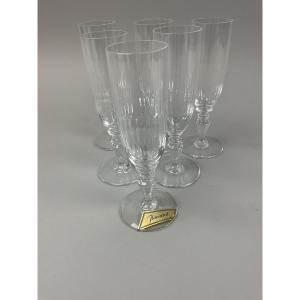 Set Of Six Baccarat Champagne Flutes 