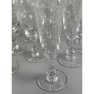 St Louis Champagne Flutes Cleo Model