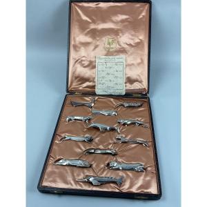 12 Christofle Gallia Sandoz Animal Knife Holders