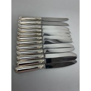 Silver-plated Table Knives With A Seashell Design