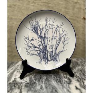 Porcelain Plate Drawing J Bessière Dupuis Licra