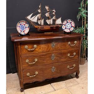 Port Commode In Solid Mahogany 18th Louis XV