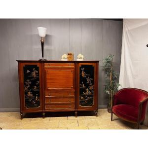 Mahogany Support Unit From Maison Hirch Paris Enfilade Bar Library