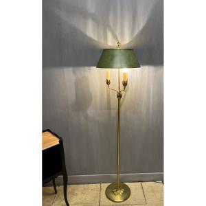 Lucien Gau Nymphéa Model Floor Lamp, Bronze And Metal