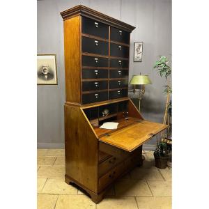 19th-century Light Mahogany Secretary Desk/scribbler 