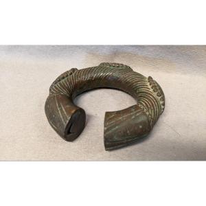 Ancien Bracelet d'Esclave  En Bronze XIXe Ethnique  