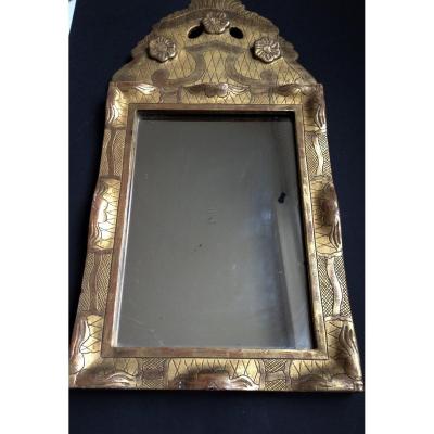 Small Mirror In Golden Wood