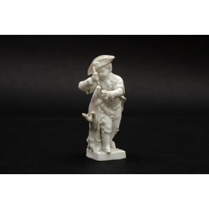 Gardener In White Porcelain Of Meissen, Marcolini Period, 18th Century