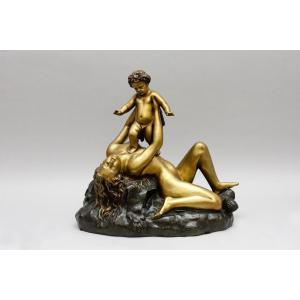 Bronze "bacchus As A Child", After James Pradier 19th Century