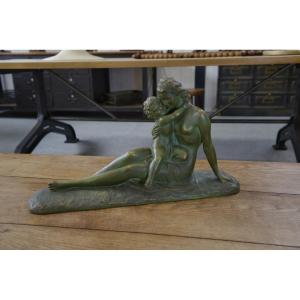 Terracotta Sculpture With Bronze Patina By Ugo Cipriani