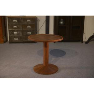Scandinavian Teak Pedestal Table, 1970s