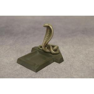 Art Deco Ashtray With Bronze Cobra Signed André Pichegru - 1930s