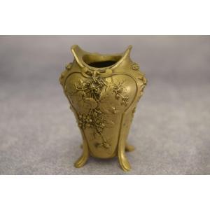 Art Nouveau Bronze Vase By Louchet Ciseleur - 1900s