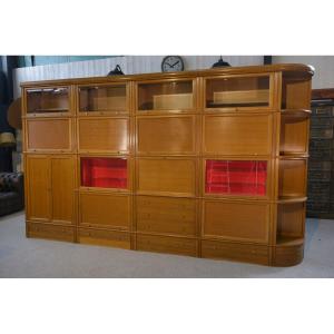 Modular Furniture Set By Pierre Cruege For Martin Dupuis In Light Oak, 1960