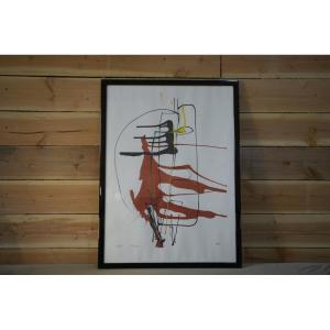 Mendocino Modern Art Lithograph Numbered 44/250 Signed Rives 20th Century