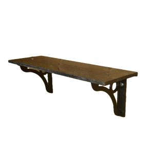 Cast Iron And Blue Stone Wall Console, France, 1950s