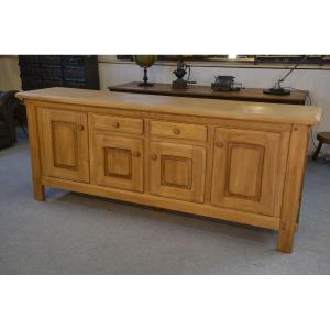 Large 4-door Elm Sideboard Circa 1980s