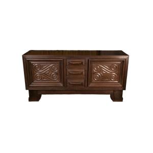 Solid Oak Sideboard By André Le Picard 1950