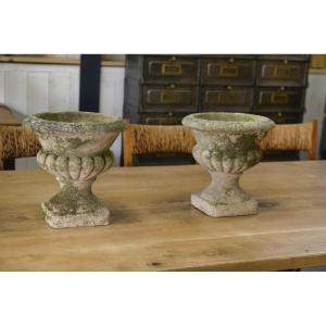 Pair Of Medici Vases In Reconstituted Stone, 20th Century