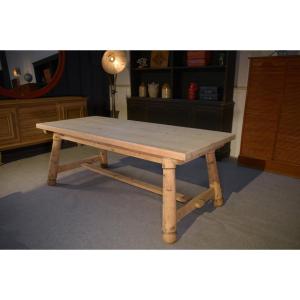 Georges Robert 1960s Brutalist Raw Pine Farmhouse Table 