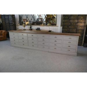 Large Gray 24-drawer Craft Cabinet From The 1950s
