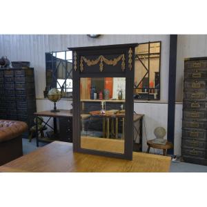 1930s Art Deco Solid Oak And Beveled Glass Mirror