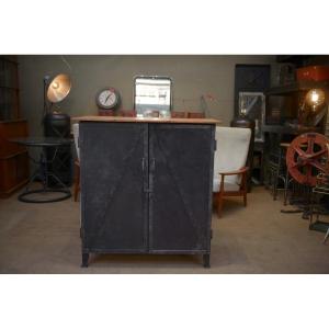 Riveted Metal Sideboard From The 1940s