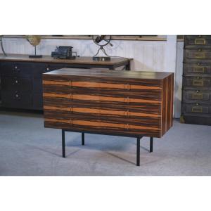 1960s Gabonese Ebony Chest Of Drawers With 8 Drawers