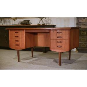 Scandinavian Teak Desk Produced By Samcom Denmark, 1960s